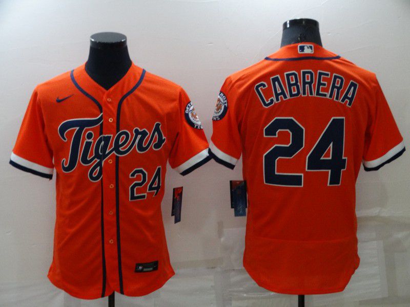 Men Detroit Tigers 24 Cabrera Orange Elite Nike 2022 MLB Jersey